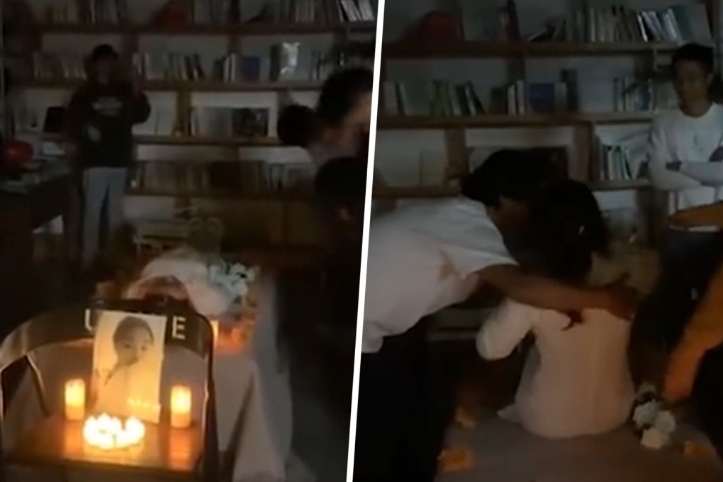 A heartbroken young woman in China who staged her own “funeral” in a bizarre bid to get over breaking up with her boyfriend has left many people on mainland social media bemused. Photo: SCMP composite/Weibo