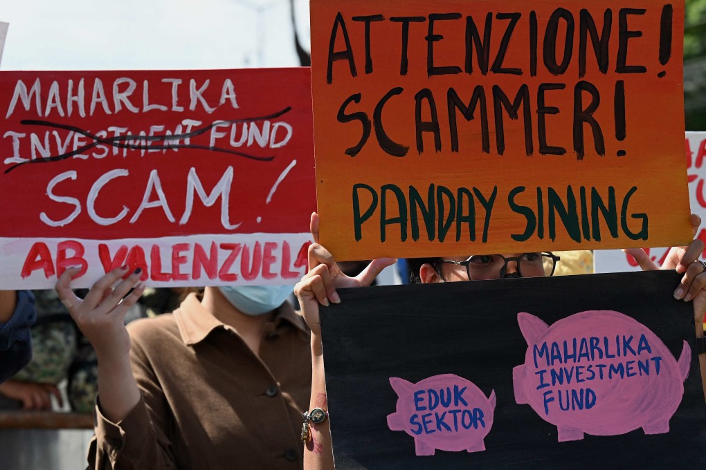 People protest in Manila on July 18 to condemn the passing into law of the Maharlika sovereign wealth fund. Photo: AFP