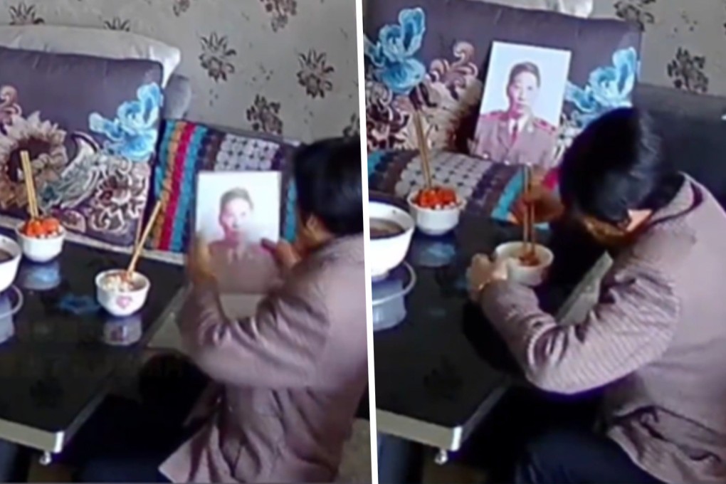 An elderly woman in China who is so devoted to her late husband that she cooks him a meal every day despite the fact that he passed away more than two decades ago, has moved millions on mainland social media. Photo: SCMP composite/Weibo