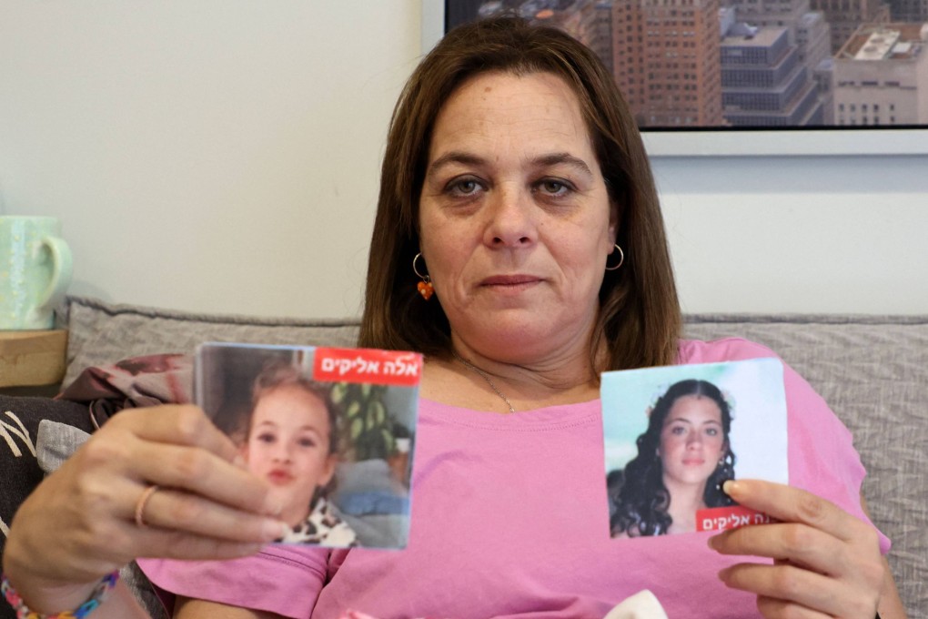 Maayan Zin, the mother of Dafna (15) and Ela (8), believed to have been taken hostage by Hamas militants during the October 7 attack. Photo: AFP