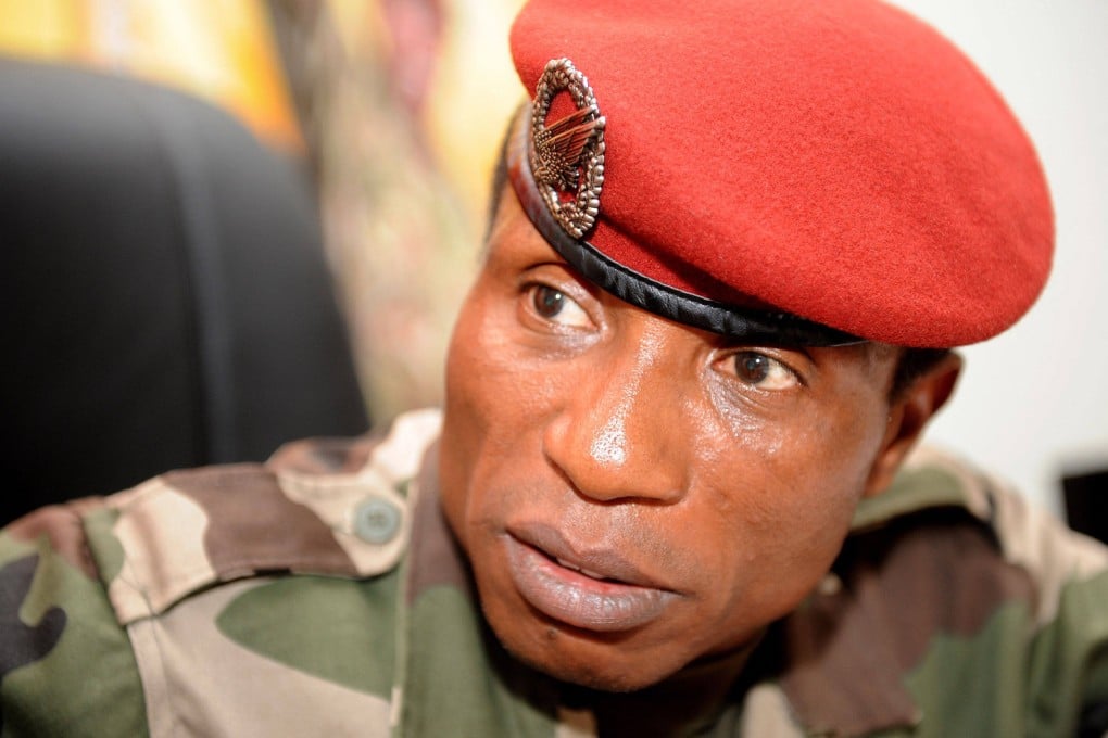 Moussa Dadis Camara speaks in Conakry in 2009 while Guinea’s military junta chief. Photo: AFP