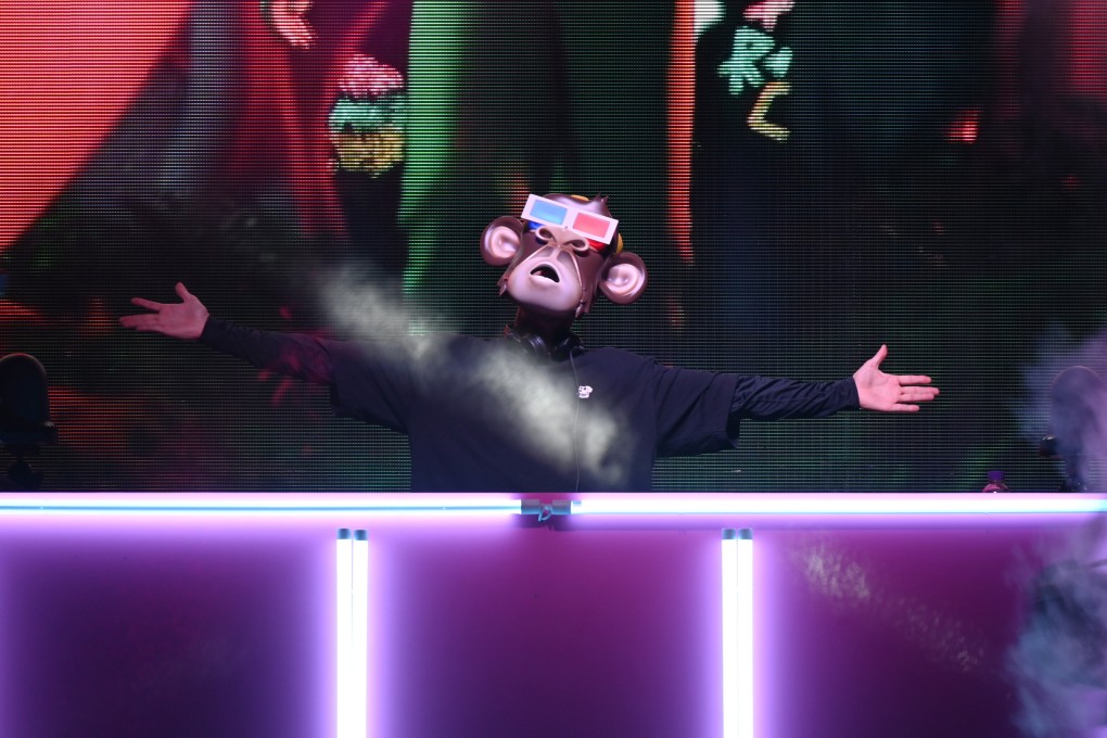 The ApeFest DJ poses at the end of his set on the main stage on November 4. Photo: Matt Haldane