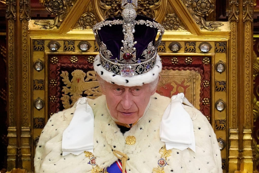 Britain’s King Charles delivers a speech during the State Opening of Parliament in the House of Lords in London on Tuesday. Photo: Reuters