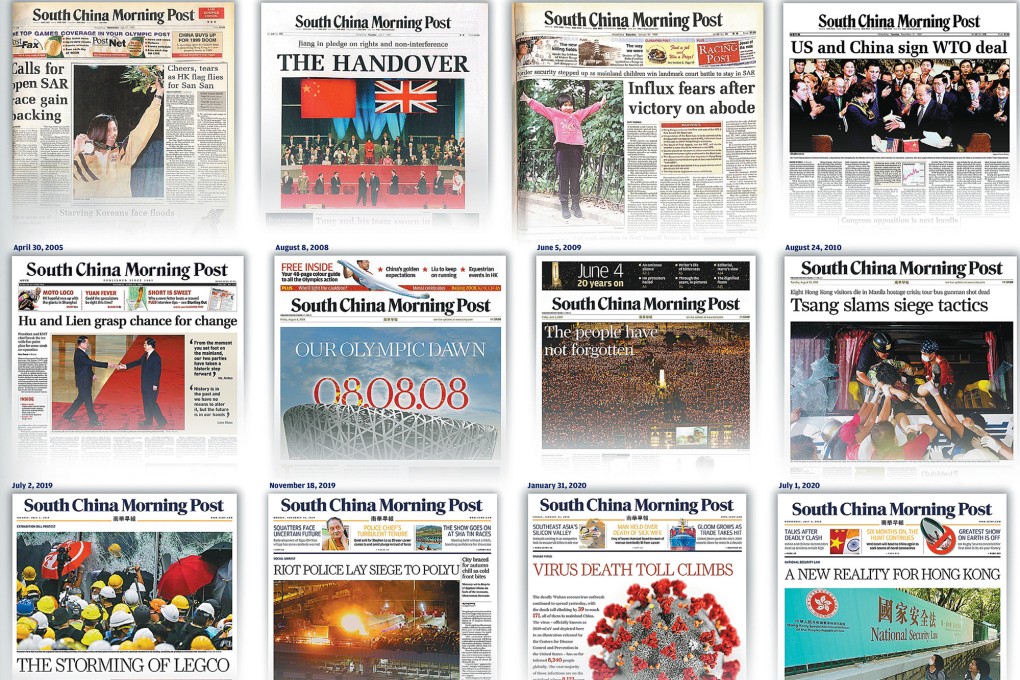 A selection of SCMP front pages from the past few decades. Photo: SCMP