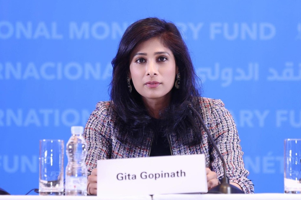 International Monetary Fund (IMF) first deputy managing director Gita Gopinath (centre) in Beijing on Tuesday. Photo: X/@GitaGopinath
