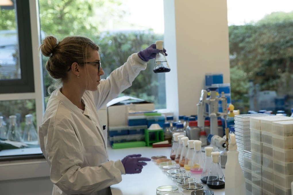 A scientist working to create pigments in a Colorifix lab in the UK. Photo: Handout