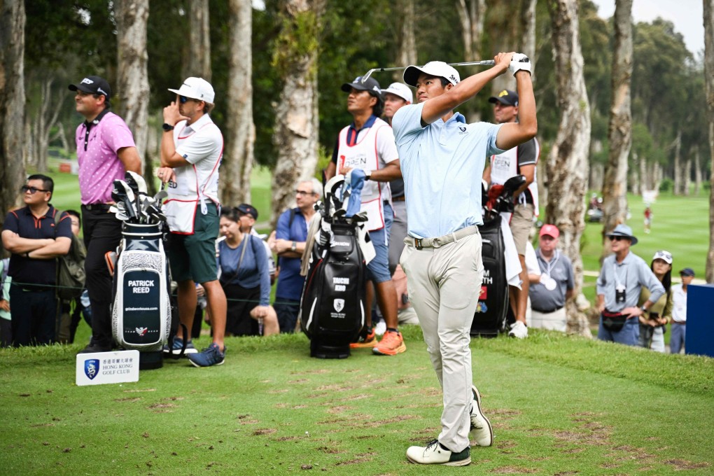 Taichi Kho hits a shot on day one of the Hong Kong Open in Fanling. Photo: AFP