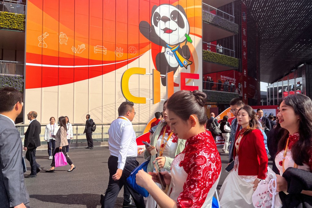 People walk at the venue of the China International Import Expo in Shanghai, China on November 6, 2023. Photo: Reuters