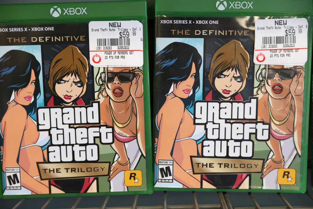 Grand Theft Auto game console discs for sale in a store in Manhattan, New York City. Photo: Reuters