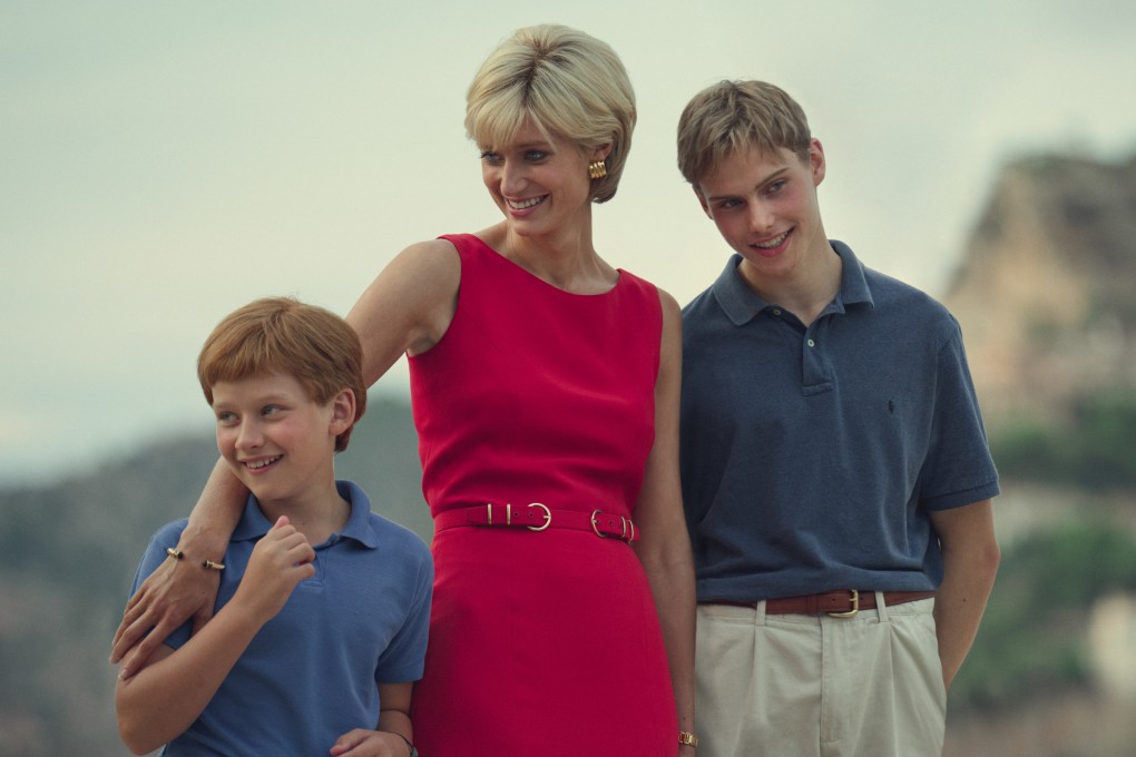 Elizabeth Debicki (centre) returns as Diana, the Princess of Wales, in season six of The Crown on Netflix. Performances coaches for the show lift the lid on how the cast capture the mannerisms and voices of the British royals they play. Photo: Netflix