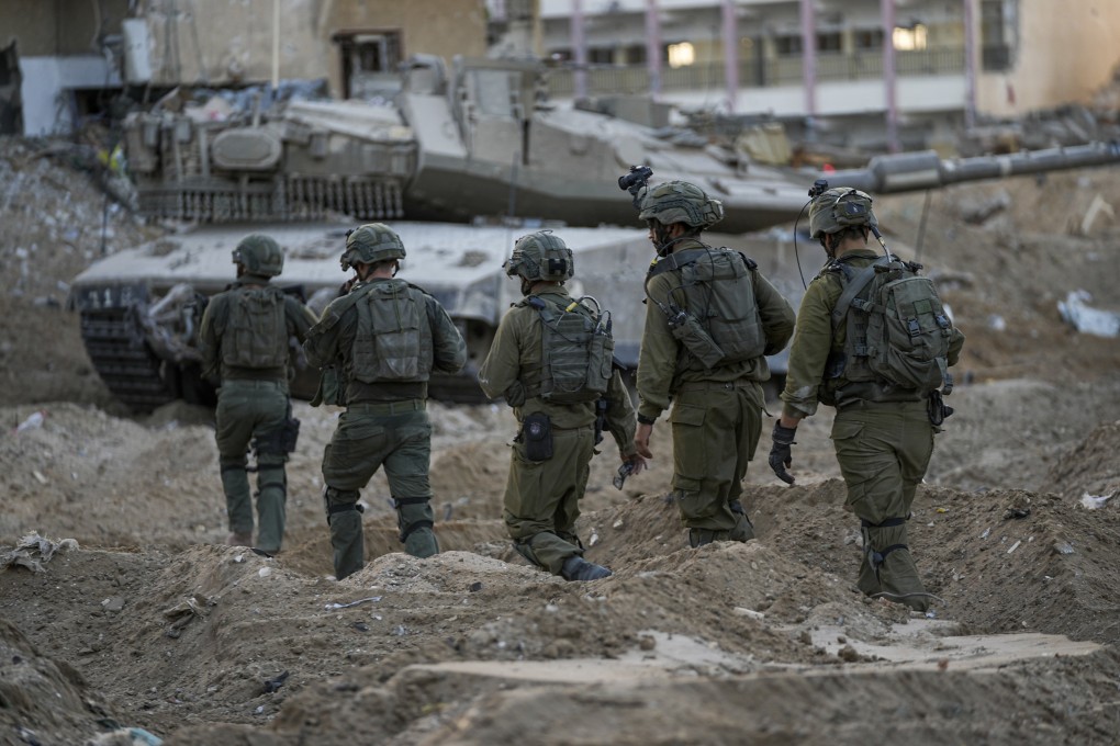 Israeli soldiers during a ground operation in the Gaza Strip on Wednesday. Photo: AP