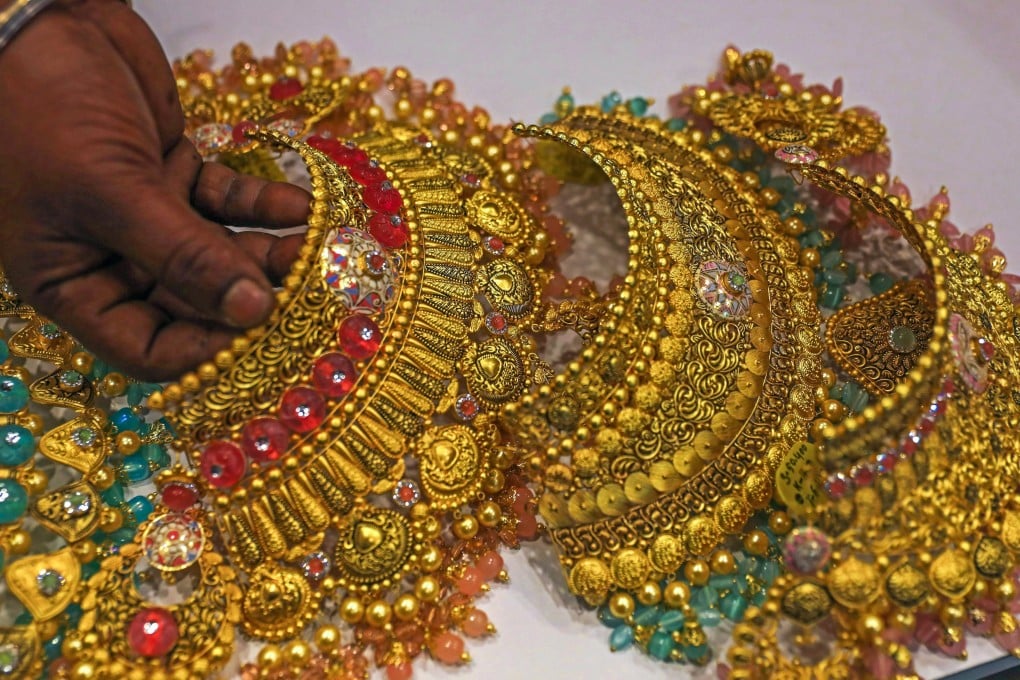 A jewellery shop in Srinagar, India. Sales of gold tend to increase during the festival and wedding season. Photo: EPA-EFE