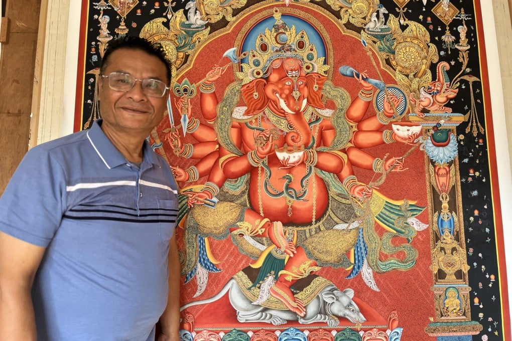 Nepali master artist Lok Chitrakar in his studio. Photo: Bibek Bhandari
