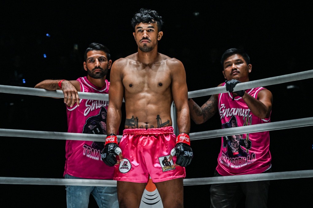 Sinsamut Klinmee (centre) with Mehdi Zatout (left) in his corner ahead of his bout at ONE Fight Night 16 in Bangkok. Photos: ONE Championship