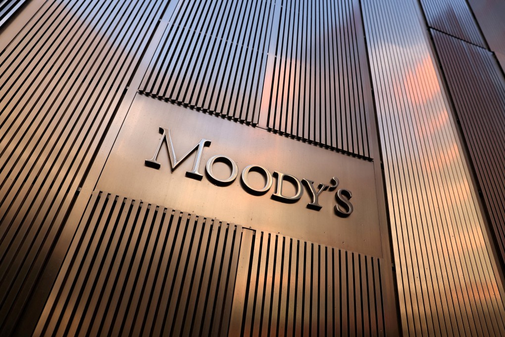 Signage is seen outside the Moody’s Corporation headquarters in New York in November 2021. Photo: Reuters