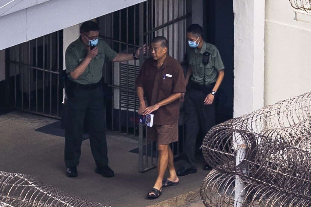 Jimmy Lai is seen in Stanley prison, Hong Kong, on July 28. He has been convicted of fraud and is awaiting trial on charges of sedition and conspiracy to collude with foreign forces. Photo: AP