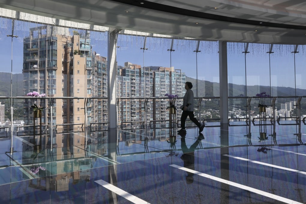 A pedestrian walks alone on a footbridge in Tsuen Wan West. Photo: Yik Yeung-man