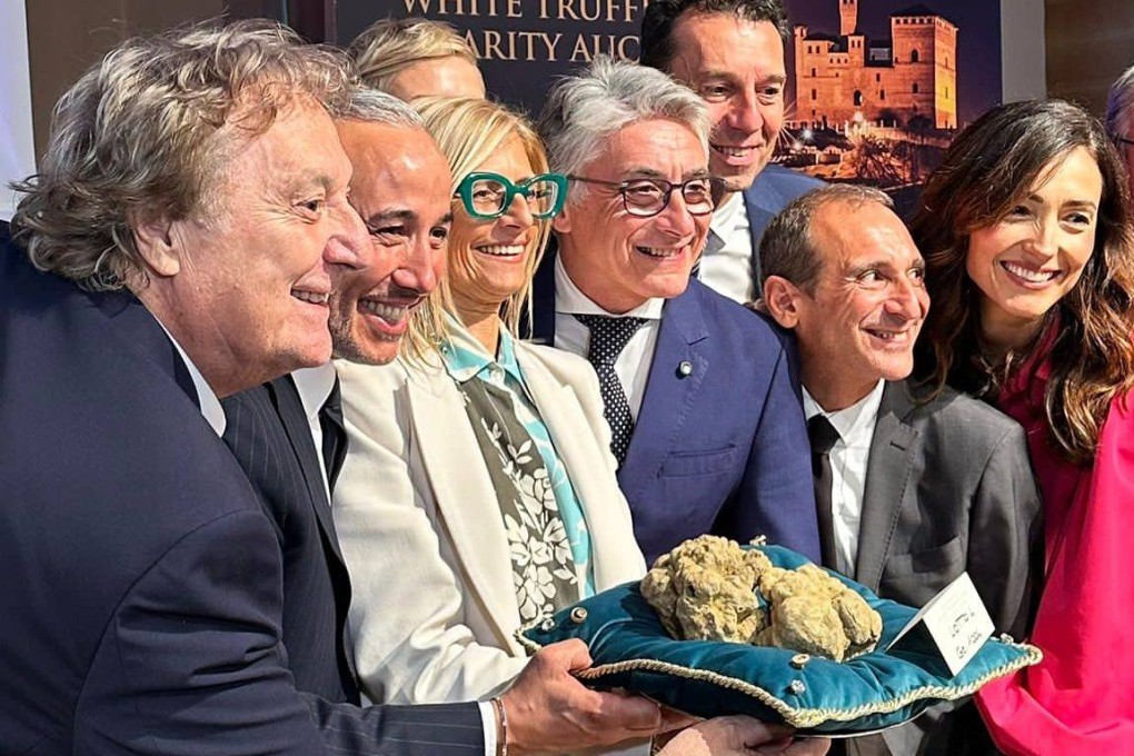 A giant Alba white truffle, weighing over 1kg, was sold for for US$140,845 at auction in Piedmont, Italy. Once again, a wealthy Hongkonger outbid buyers from around the world. Photo: Facebook/@Castello di Grinzane Cavour