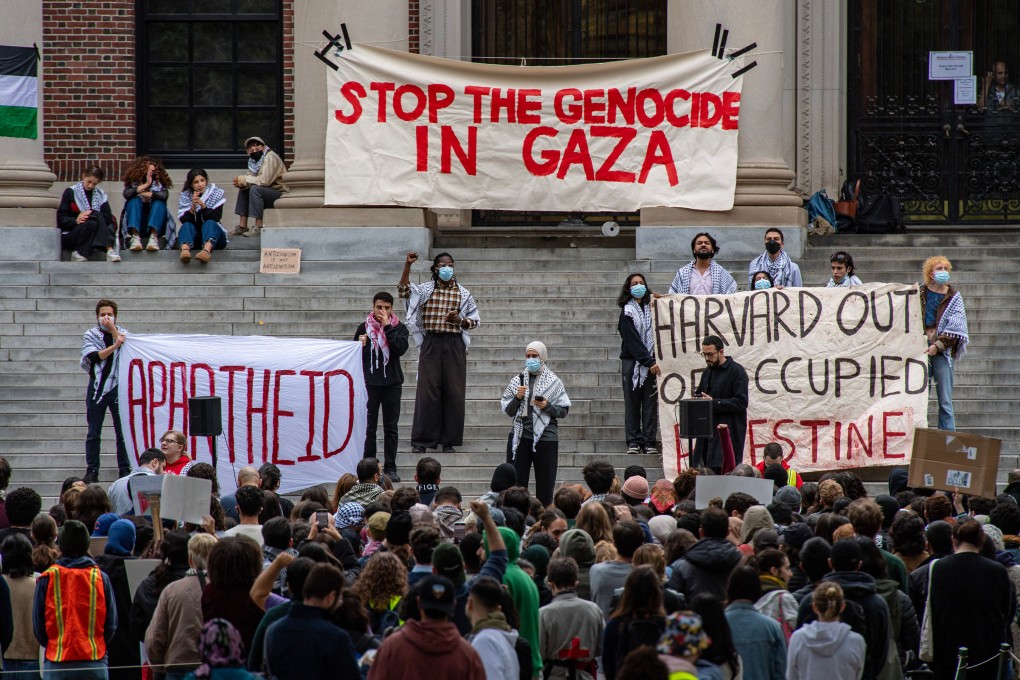 Supporters of Palestine gather at Harvard University to show their support for Palestinians in Gaza at a rally in Cambridge, Massachusetts on October 14. Photo: AFP / Getty Images / TNS