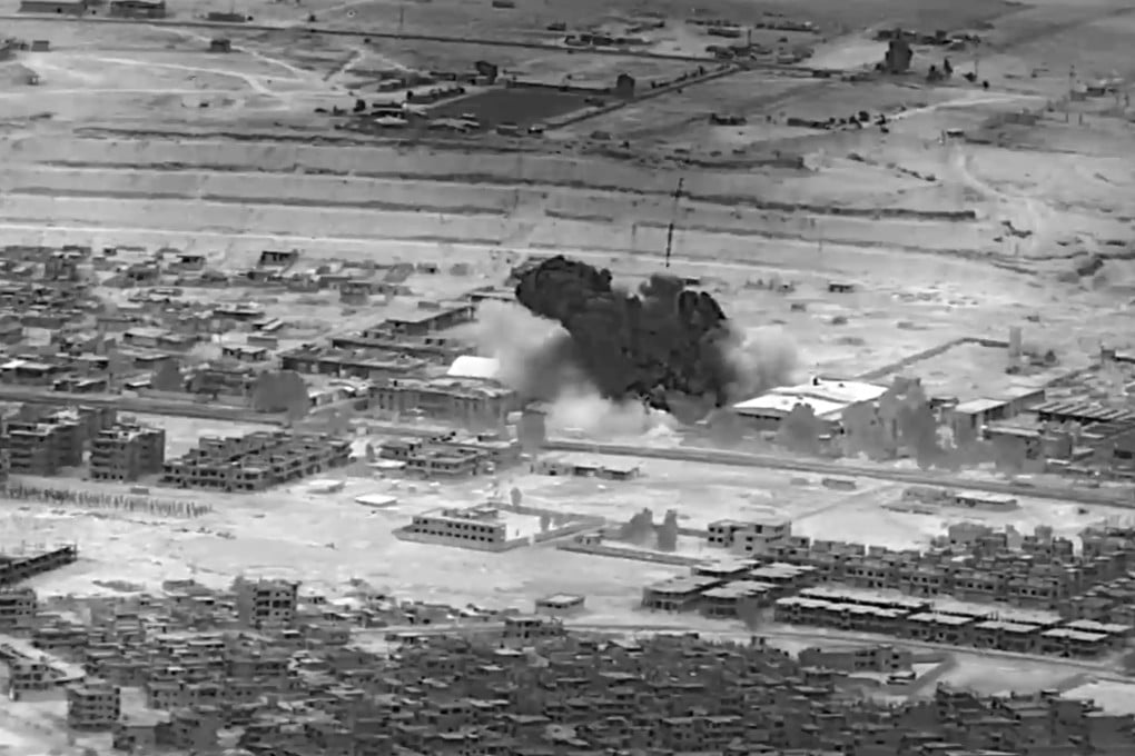 A November 8, 2023, US strike on a weapons warehouse in eastern Syria. On Sunday, the US carried out more strikes. Photo: US Department of Defence via AP