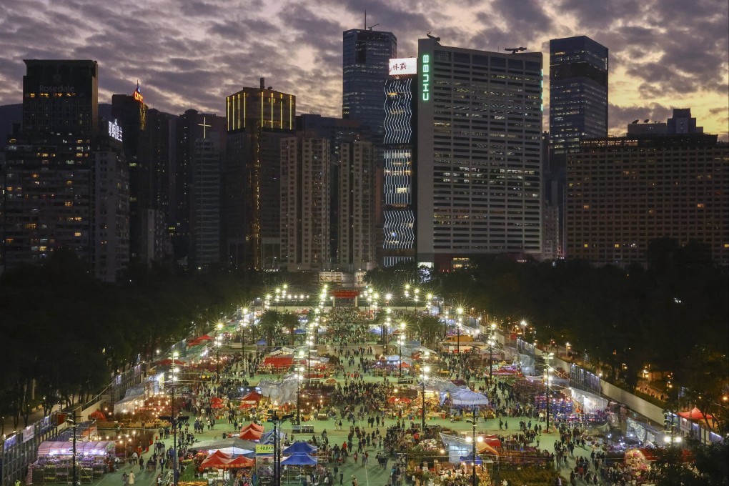 The Lunar New Year fair in Victoria Park earlier this year. The Democratic Party had hoped to set up a dry goods stall at the 2024 edition. Photo: Dickson Lee