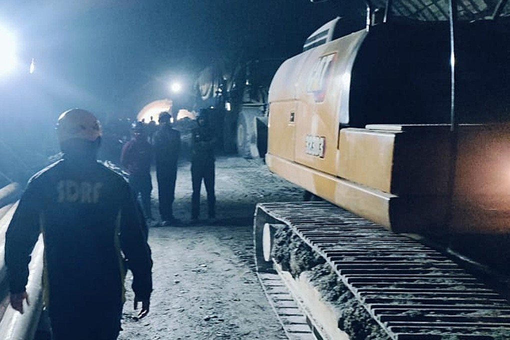 Rescue and relief operations are underway after 40 workers were trapped after an under-construction tunnel in India. Photo: State Disaster Response Force/Handout/EPA-EFE