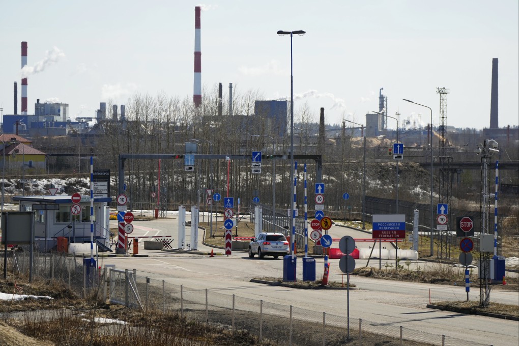 A view of the Russian border crossing point Svetogorsk from the Pelkola border crossing point in Imatra, southeastern Finland. File photo: AP