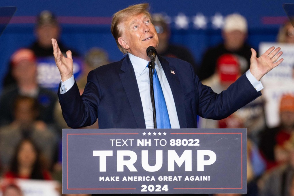 Donald Trump at a campaign event in Claremont, New Hampshire. Photo: AFP