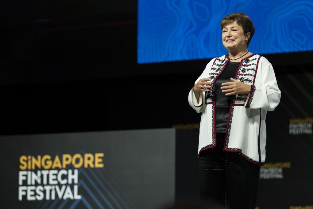 Kristalina Georgieva, managing director of the International Monetary Fund, at the Singapore Fintech Festival on Wednesday. Photo: Handout