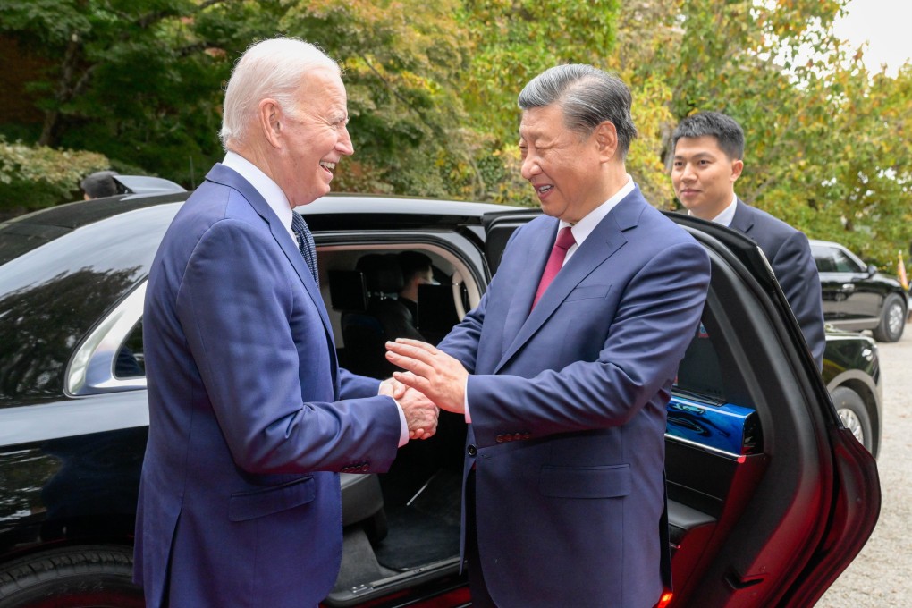 US President Joe Biden  sees off Chinese counterpart Xi Jinping after their talks at the Filoli estate outside San Francisco, California. Photo: EPA-EFE