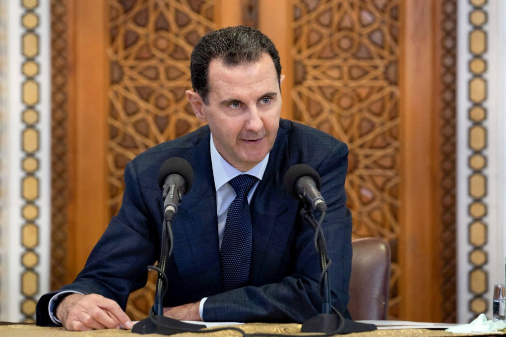 Syrian President Bashar al-Assad gives a speech at Al-Othman Mosque in Damascus in December 2020. Photo: Syrian Presidency via AFP
