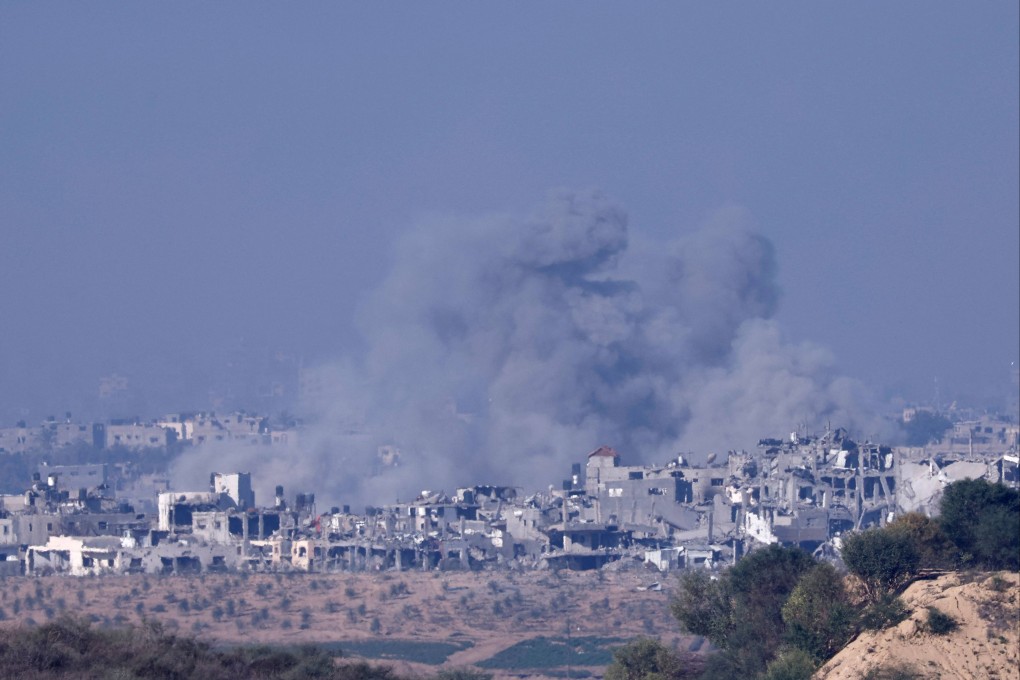 Smoke billowing during Israeli bombardment of the Gaza Strip on Saturday. Photo: AFP
