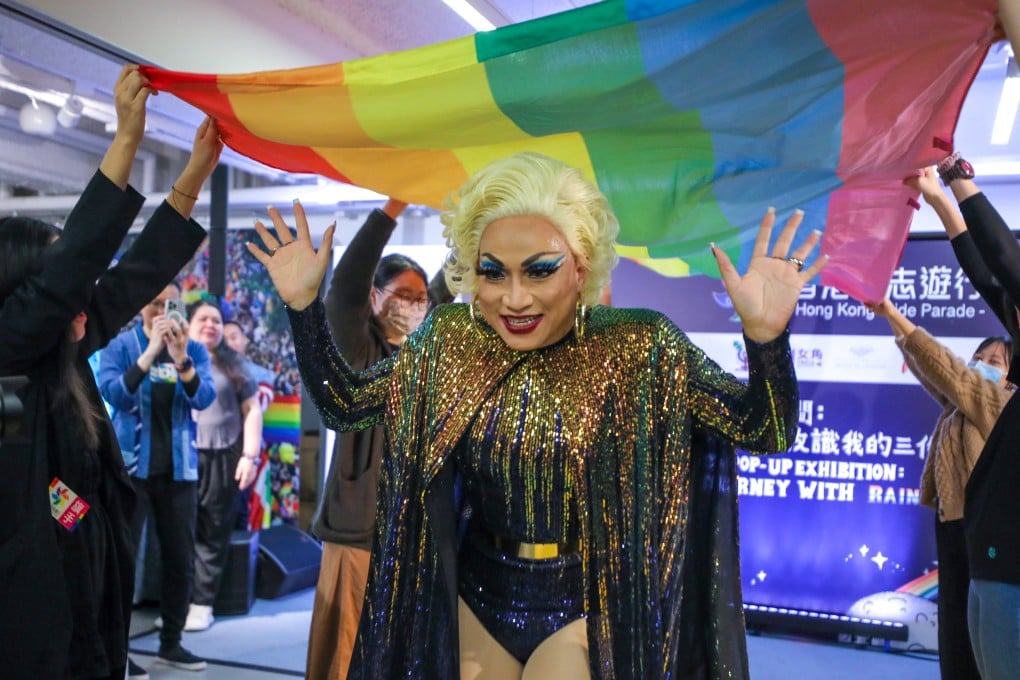 The “Journey with Rainbow GPS” exhibition is being held in Kwun Tong with drag queen Coco Pop among the guides. Pop Photo: Xiaomei Chen