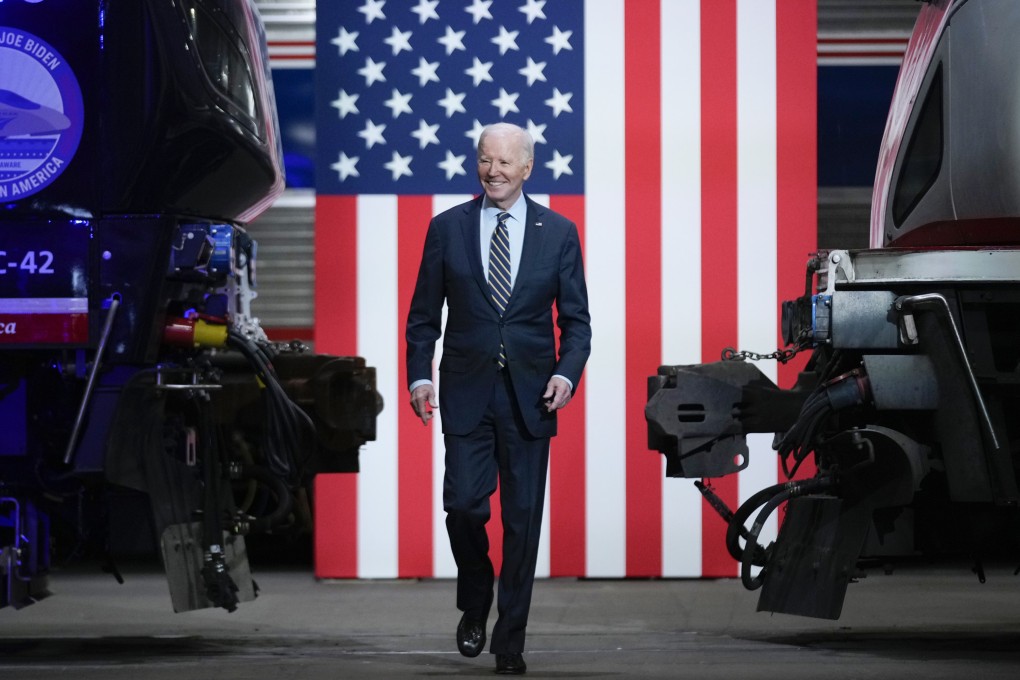 President Joe Biden earlier this month at the Amtrak Bear Maintenance Facility, in Bear, Delaware. Photo: AP