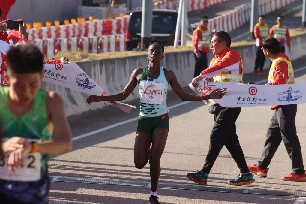 Sarah Chelangat of Uganda took the women’s crown in the inaugural Hong Kong-Zhuhai-Macau Bridge Half Marathon this month. Photo: SCMP / Yik Yeung-man