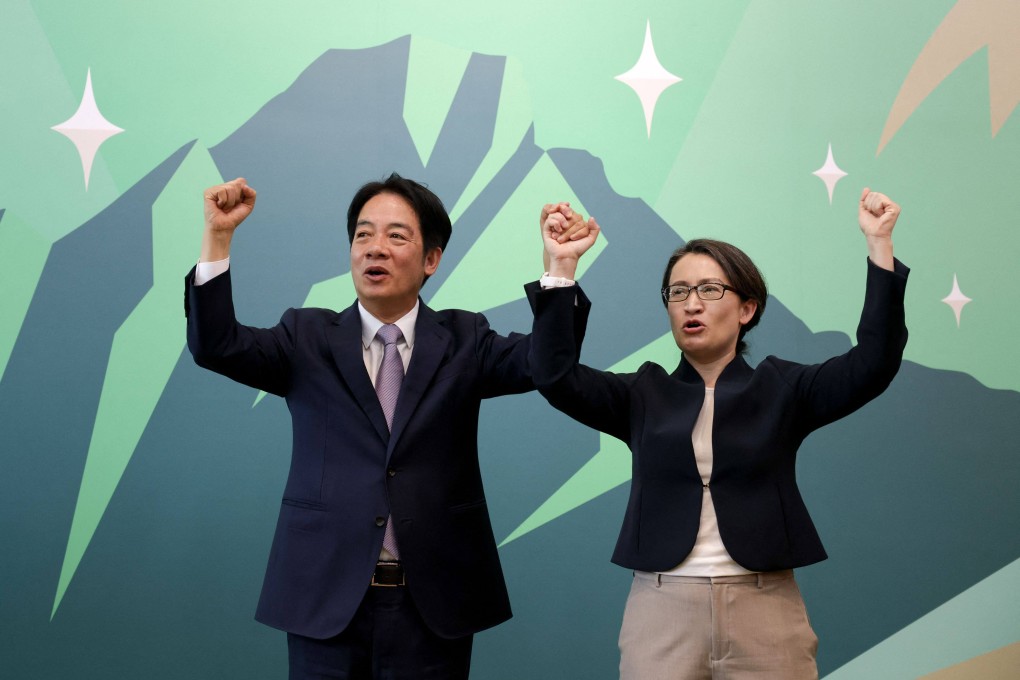 Taiwanese presidential hopeful William Lai Ching-te says running mate Hsiao Bi-khim (right) is a “rare diplomatic talent” who has helped strengthen the island’s ties with Washington. Photo: AFP