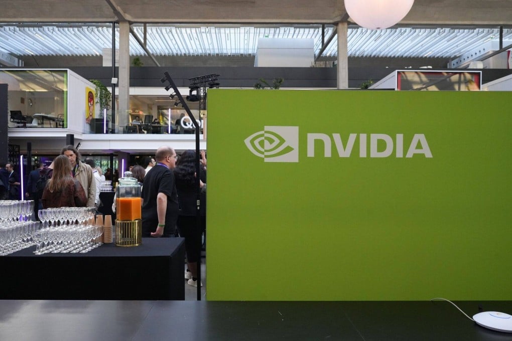 An Nvidia logo seen at the ai-Pulse conference in Paris, France, November 17, 2023. Photo: Bloomberg