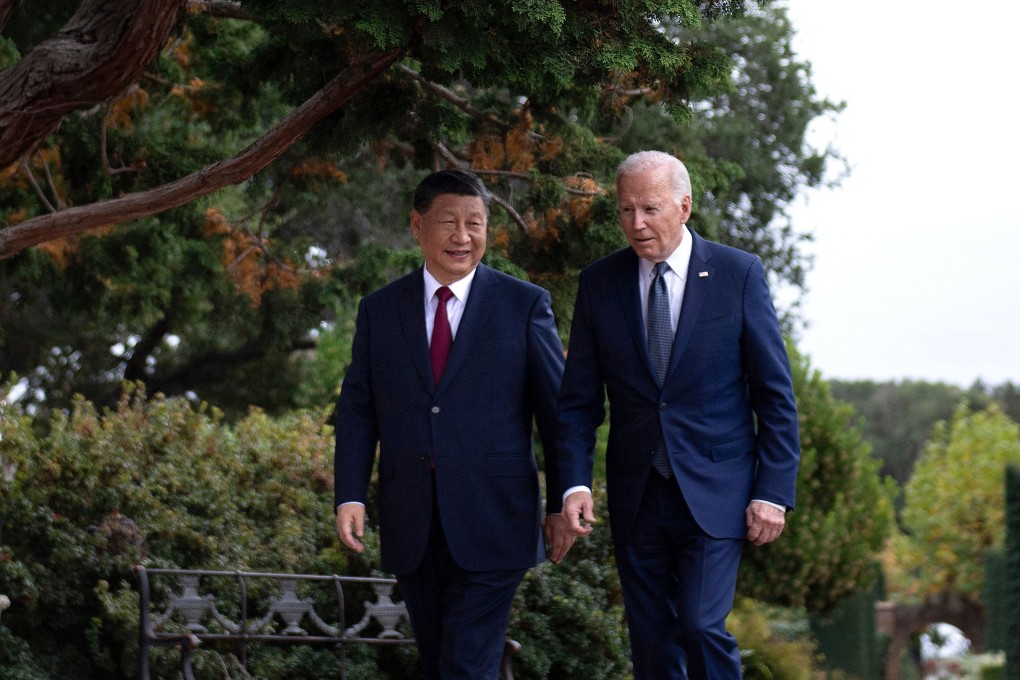 Chinese President Xi Jinping and US President Joe Biden after a meeting during the Asia-Pacific Economic Cooperation (APEC) Leaders’ week in Woodside, California, this month. Photo: AFP/Getty Images/TNS