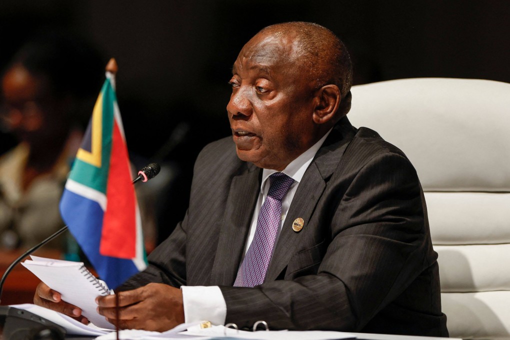 -South African President Cyril Ramaphosa accused Israel of war crimes and “genocide” in Gaza during a BRICS group of nations summit on Tuesday. Photo: Pool/AFP