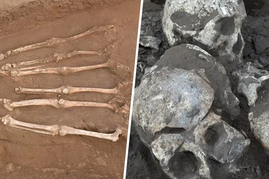 A 4,100-year-old mass grave uncovered in China has shed fresh light on what experts believe was the biggest headhunting massacre of the country’s Neolithic period. Photo: SCMP composite/Qian Wang, Texas A&M University