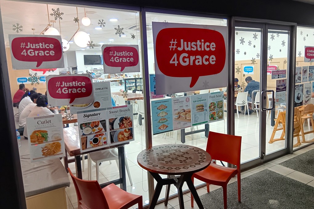 A Grace Road Group restaurant in the upmarket Damodar City shopping mall in Suva, with posters of its hashtag campaign posted everywhere. Photo: Kalinga Seneviratne