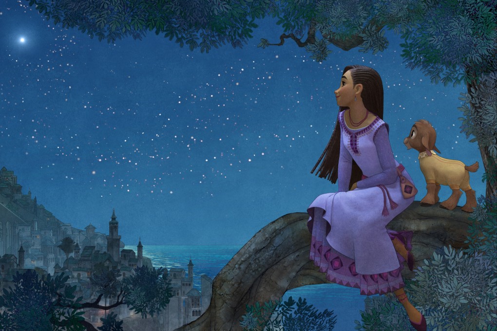 Asha (voiced by Ariana DeBose) in a still from Disney’s 100th anniversary tribute to itself, “Wish”, directed by Chris Buck and Fawn Veerasunthorn. Chris Pine and Alan Tudyk also voice characters. Photo: Disney