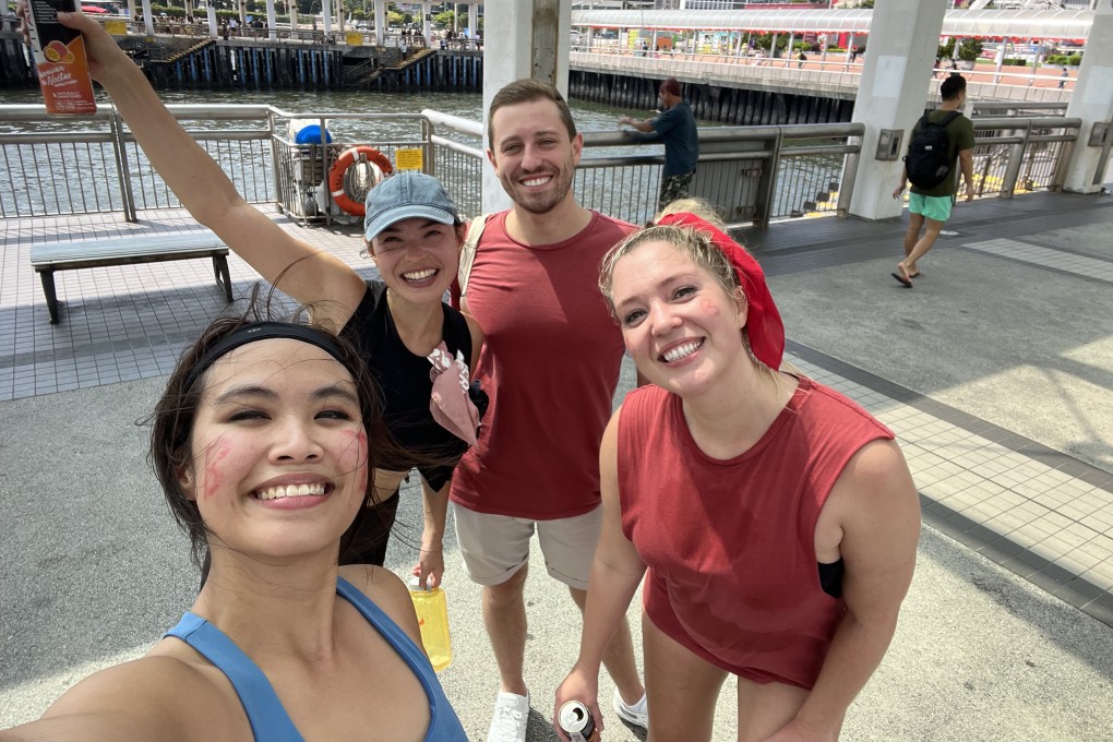 Jess Hulton (right) with volunteers Désirée, Anna and Connor at a fundraising event in September.
Photo: The New Normal Charity Hong Kong