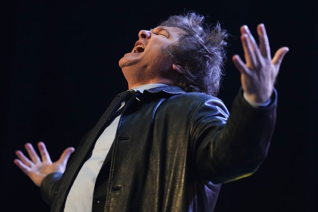Javier Milei greets supporters at a campaign rally in Buenos Aires on October 18. Photo: AP
