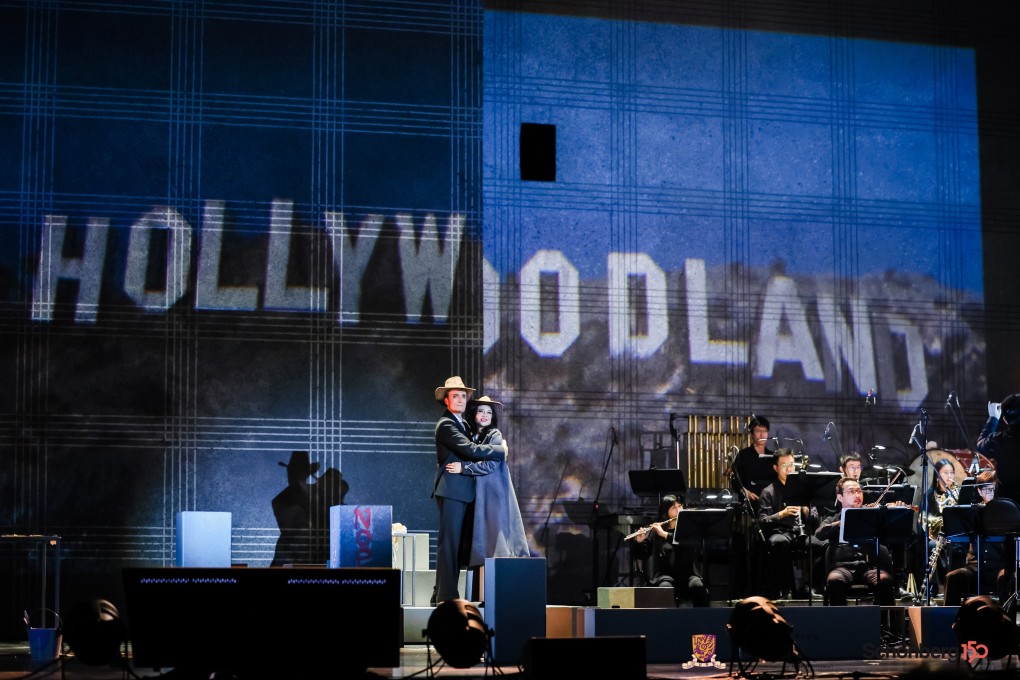 A scene from the Shenzhen performance of “Schoenberg in Hollywood”. The opera, by American Tod Machover, featured as part of an advance celebration for the 150th anniversary of the birth of modernist composer Arnold Schoenberg. Photo: School of Music, CUHK-Shenzhen