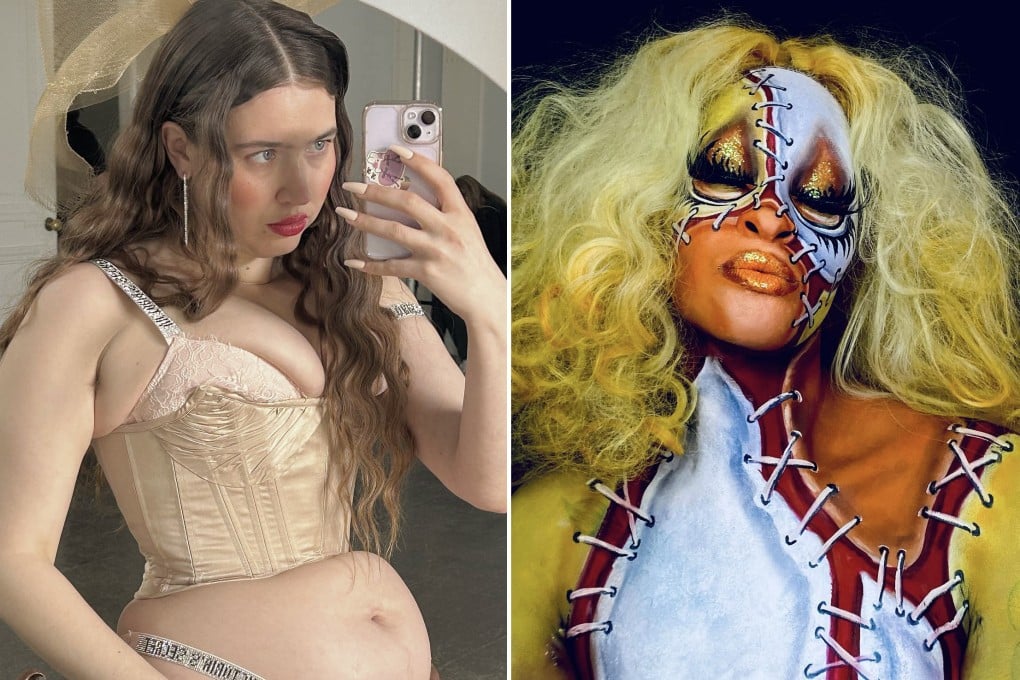 Australian designer Michaela Stark (left) and TikTok make-up artist Kesho Kage. TikTok users are leaning away from the ‘clean girl’ aesthetic in favour of looks that do not follow traditional beauty standards. Photos: Instagram/@MichaelaStark, @keshokagemk