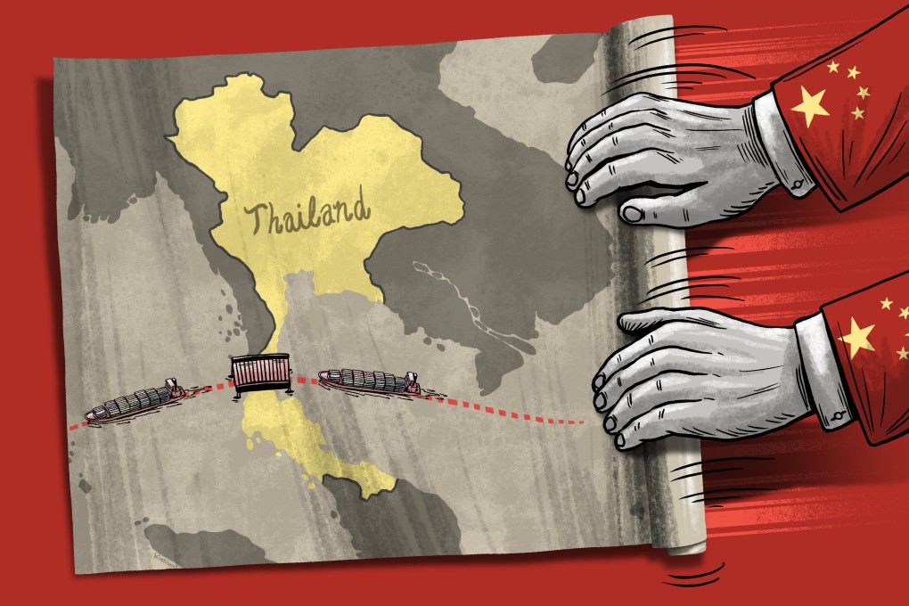 Thailand’s land bridge project, with the potential to open a new shipping route, has not received the attention from China many expected. Illustration by Lau Ka-kuen