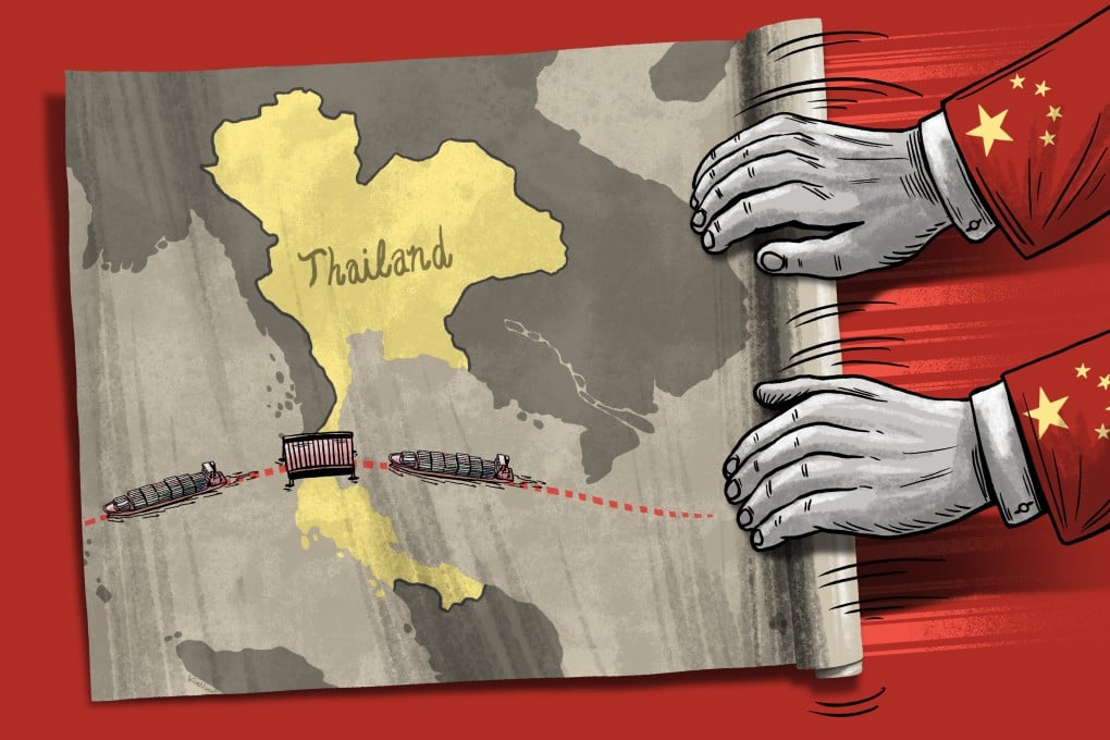 Thailand’s land bridge project, with the potential to open a new shipping route, has not received the attention from China many expected. Illustration by Lau Ka-kuen