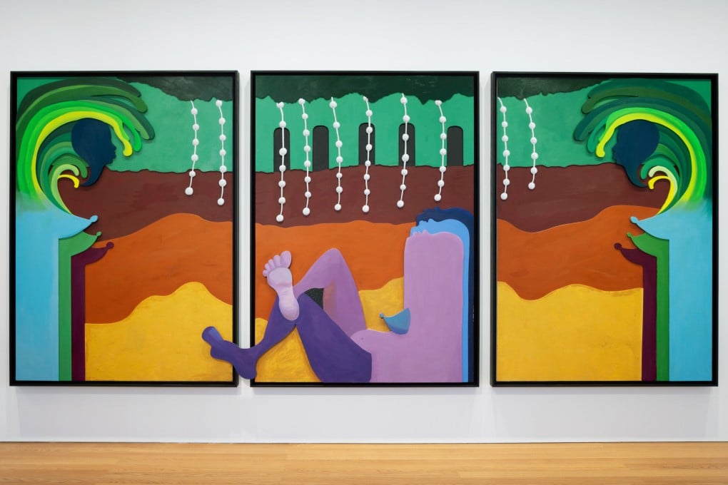 Alexandria Smith’s “Seers Like Me” (2023) is one of 15 pieces that comprise her first Asian solo exhibition at Hong Kong’s Gagosian Gallery. The African-American mixed media artist talks about her first impressions of Hong Kong, and what inspires her. Photo: Martin Wong, courtesy of Gagosian