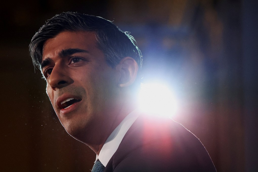 British Prime Minister Rishi Sunak speaks during the opening session of the Global Food Security Summit in London on Monday. Photo: Reuters